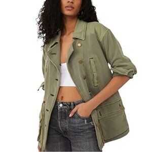 Free People Saturday Utility Jacket in Sweet Sage Size XS